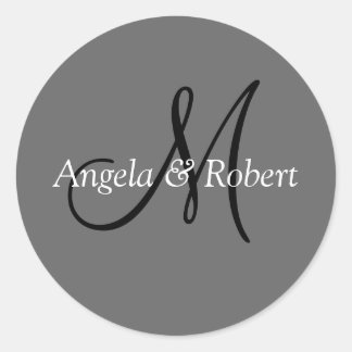 モノグラム結婚封筒用シール ラウンドシール