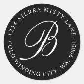 モノグラム結婚差出人住所封筒用シール ラウンドシール (正面)