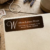 モノグラム結婚式のためのスタイリッシュな木目調デザイン ラベル