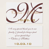 モノグラム結婚式の引き出物つるラベル (正面&裏面)