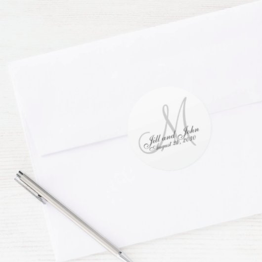 モノグラム結婚式の引き出物シール ラウンドシール