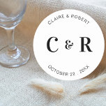 モノグラム結婚式の引き出物ドリンクパーソナライズされた ラウンドペーパーコースター<br><div class="desc">モノグラム結婚式の引き出物ドリンクパーソナライズされたラウンド紙コースター</div>