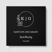 モノグラム結婚式ゲストブック 黒と白 ゲストブック (正面)