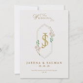 モノグラム結婚式プリントテンプレート 招待状 (正面)