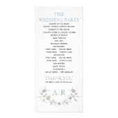 モノグラム結婚式プログラム付きグリーンフローラフレーム ラックカード (裏面)