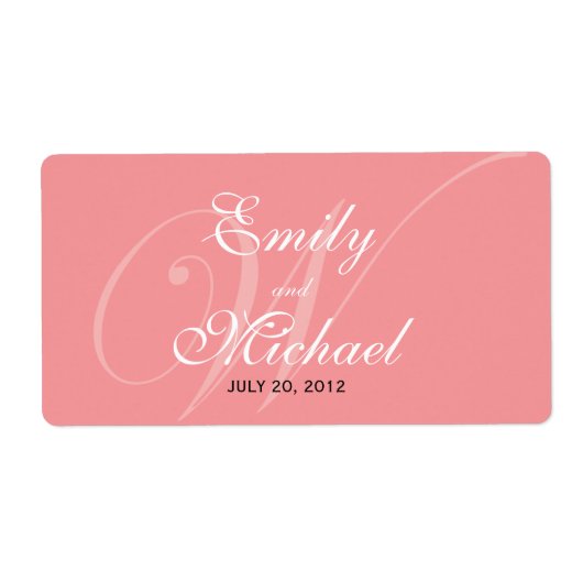 モノグラム結婚式ラベル – グレープフルーツ ラベル (正面)