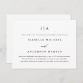 モノグラム結婚式延期のお知らせ 黒と白 案内ポストカード (正面/裏面)