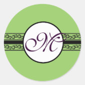 モノグラム結婚式招待状とギフト ラウンドシール (正面)