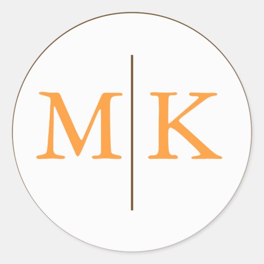 モノグラム結婚式招待状シール ラウンドシール (正面)