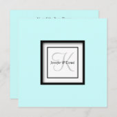 モノグラム結婚式招待状名前をカスタムするテンプレート 招待状 (正面/裏面)