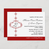 モノグラム結婚式招待状 インビテーションポストカード (正面/裏面)