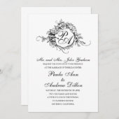 モノグラム結婚式招待状 招待状 (正面/裏面)