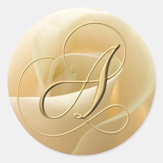 モノグラム結婚式用シール – 文字A ラウンドシール (正面)