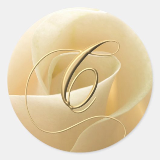 モノグラム結婚式用シール – 文字C ラウンドシール (正面)