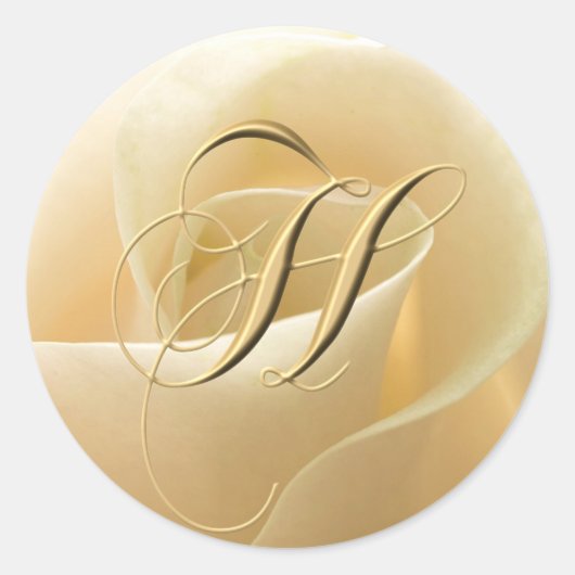 モノグラム結婚式用シール – 文字H ラウンドシール (正面)