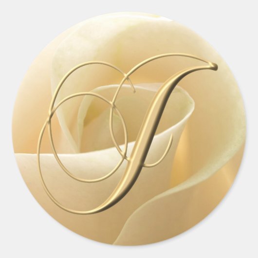 モノグラム結婚式用シール – 文字J ラウンドシール (正面)