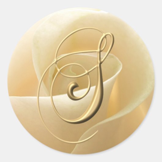 モノグラム結婚式用シール – 文字S ラウンドシール (正面)