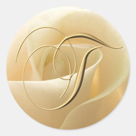 モノグラム結婚式用シール – 文字T ラウンドシール (正面)