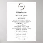 モノグラム結婚式計画看板 ポスター (正面)