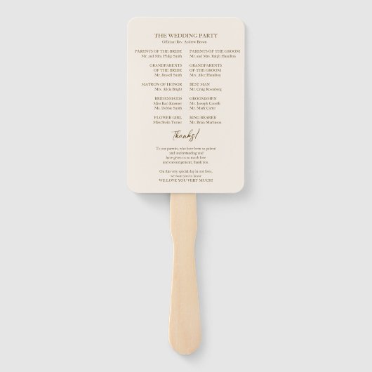 モノグラム結婚式 プログラムハンドファン ハンドファン (裏面)