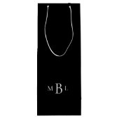 モノグラム結婚式 黒と白 ワインギフトバッグ (裏面)