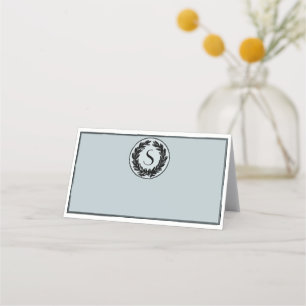 モノグラム結婚折り畳みシーティングカード プレイスカード