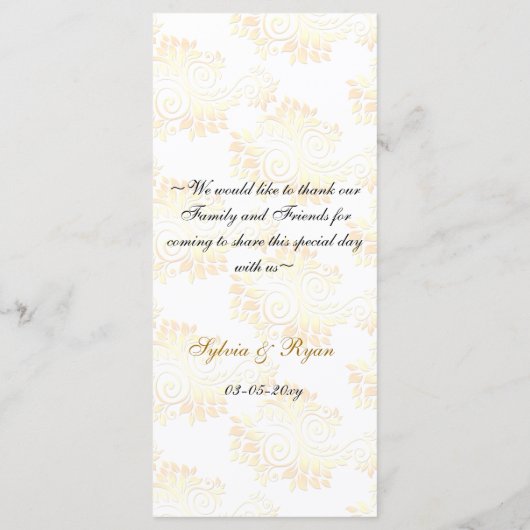 モノグラム結婚金ゴールド メニュー (裏面)