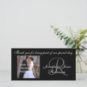 モノグラム結婚R名写真カードをありがとう サンキューカード (スタンド正面)