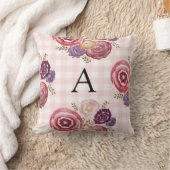モノグラム絵画フローラ装飾用クッション クッション (ブランケット)