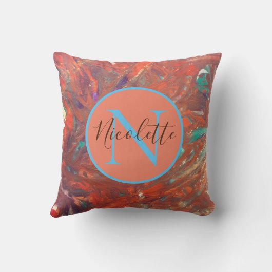 モノグラム絵画抽象芸術 クッション (裏面)