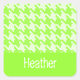 モノグラム緑と白のパタ千鳥格子のーン スクエアシール