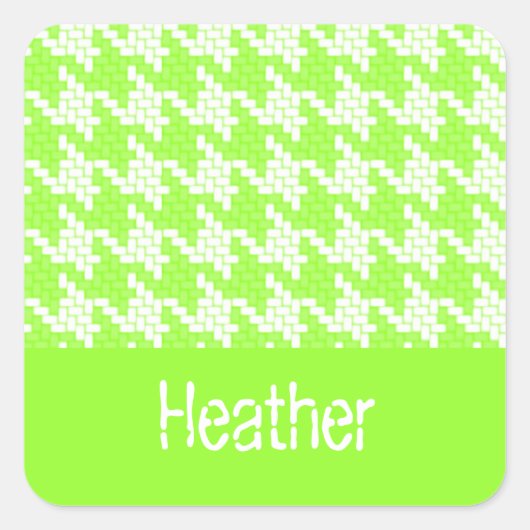 モノグラム緑と白のパタ千鳥格子のーン スクエアシール (正面)