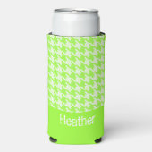 モノグラム緑と白のパタ千鳥格子のーン スリム缶クーラー (Seltzer正面)