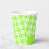 モノグラム緑と白のパタ千鳥格子のーン 紙コップ (右)