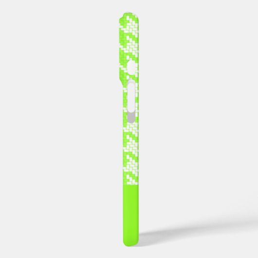 モノグラム緑と白のパタ千鳥格子のーン Case-Mate iPhoneケース (裏面 / 左)