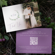 モノグラム緑の紫のベリ結婚ーの写真QRコード