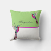 モノグラム緑ハミングバード クッション (裏面)