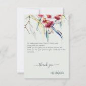 モノグラム緑ユーカリ花ありがとう サンキューカード (裏面)