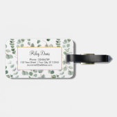 モノグラム緑ユーカリ離れスグリーンパターン ラゲッジタグ (裏面横)