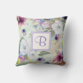 モノグラム緑金ゴールド水色フローラヴィンテージ クッション (裏面)