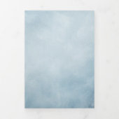 モノグラム縁どとダスティ結婚ブルー 三つ折り招待状 (カバー)