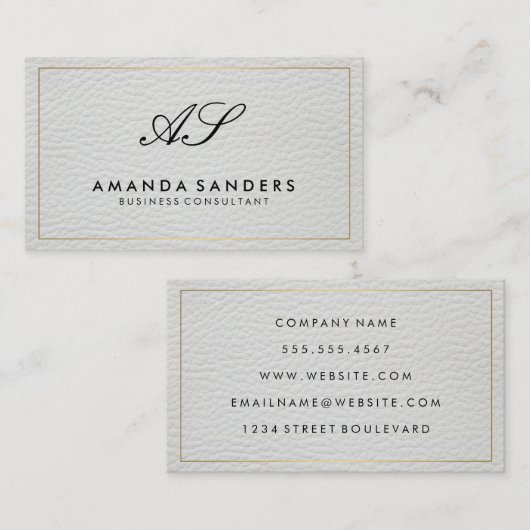 モノグラム縁ど金ゴールドフェイクレザー 名刺 (正面/裏面)