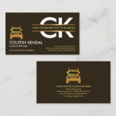 モノグラム縁ど金ゴールドプラカード輸送トラック 名刺 (正面/裏面)