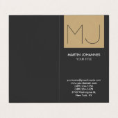 モノグラム縦エレガント灰色ベージュ名刺 名刺 (外部フラット)