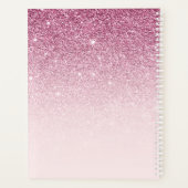 モノグラム署名スクリプト赤面ピンクテンプレート プランナー手帳 (裏面)