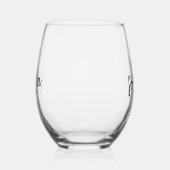 モノグラム署名スクリプト ステムなしワイングラス (左)