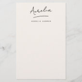 モノグラム署名ニュートラルシンプルパーソナライズされた 便箋 (正面)