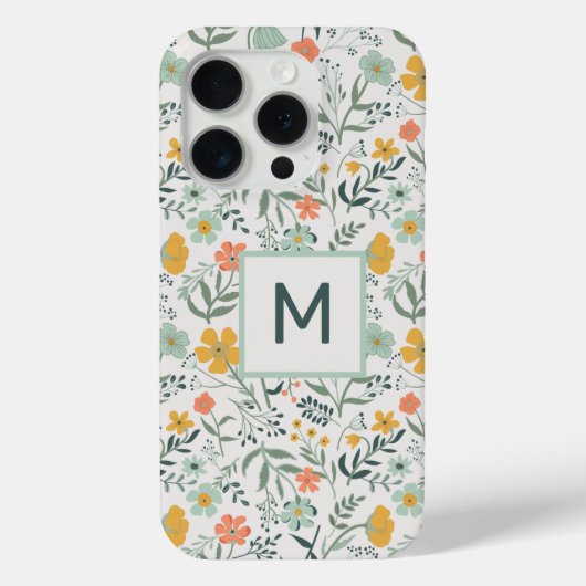 モノグラム美しい植物花柄 Case-Mate iPhoneケース (裏面)