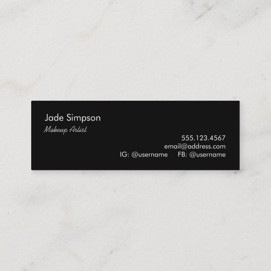 モノグラム美しい続編かわいいメイクアップアーティストの口紅 スキニー名刺 (裏面)