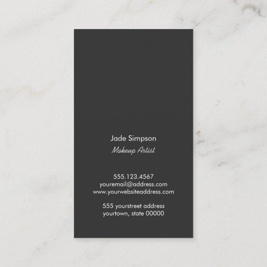 モノグラム美しい続編かわいいメイクアップアーティストの口紅 名刺 (裏面)